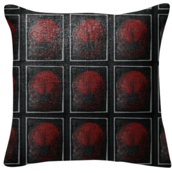 9 Block Red Cushion